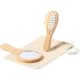 Set de espejo y cepillo en madera natural para merchandising