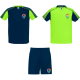 Set deporte de 2 camisetas y 1 pantalón Juve Roly verde fluor/marino