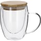 Taza térmica personalizada de cristal borosilicato y bambú (300 ml) natural