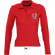 Polo de manga larga publicitario de mujer podium Sols 210 rojo