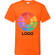 Camiseta manga corta personalizada cuello pico V Valueweight Fruit Of The Loom 165 naranja