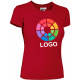 Camiseta básica manga corta  de mujer tiffany Valento 200 rojo loto