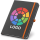 Libreta personalizada con goma de color 14 x 21 cm naranja