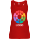 Camiseta de tirantes personalizada de punto liso de mujer Brenda Roly 160 rojo