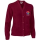 Chaqueta fina de punto y cuello pico de mujer cardigan Valento granate caoba