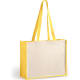 Bolsa de playa ecológica de yute y algodón 39 x 31,5 x 16 cm amarillo