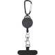 Soporte extensible smartphone con mosquetón giratorio  negro