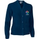 Chaqueta fina de punto y cuello pico de mujer cardigan Valento azul marino orion