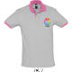 Polo pique cuello y puños contrastados prince Sols 190 gris marengo/rosa