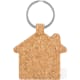 Llavero de corcho natural en forma de casa personalizado natural