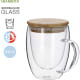 Taza térmica personalizada de cristal borosilicato y bambú (300 ml)