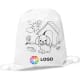 Mochila infantil personalizada con rotuladores para colorear 30x35 cm blanco