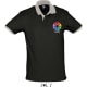 Polo pique cuello y puños contrastados prince Sols 190 negro/gris