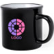 Taza de cerámica vintage impresa en media taza (300 ml) negro