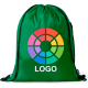 Mochila personalizada de cuerdas autocierre RPET con bolsillo lateral verde