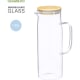 Jarra personalizada 1,25 L de cristal borosilicato y tapón de bambú 