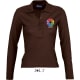 Polo de manga larga publicitario de mujer podium Sols 210 marron chocolate