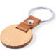 Llavero personalizado de madera y polipiel con remache cromado
