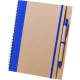 Libreta de papel ecológico con boli para bodas 16,5 x 21 cm azul