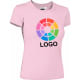 Camiseta básica manga corta  de mujer tiffany Valento 200 rosa pastel