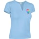 Camiseta manga corta cuello lagrima de mujer cancun Valento 200 azul celeste