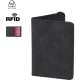Funda pasaporte publicitario PU reciclado RFID con múltiples bolsillos
