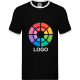 Camiseta manga corta bicolor ringer Fruit Of The Loom 165 negro/blanco