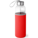 Botella de agua personalizada de vidrio con funda (520 ml) rojo