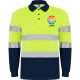 Polo técnico manga larga de alta visibilidad Polaris L/S Roly marino/amarillo fluor