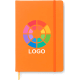 Libreta personalizada con banda elástica y marcapáginas 21 x 14.7 cm naranja
