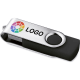 Memoria USB giratoria super barata personalizada (mín. 100) negro