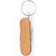 Llavero multiherramienta publicitario de madera y acero inoxidable