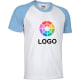 Camiseta bicolor manga corta 100% algodón de niño caiman Valento 185 blanco/celeste