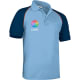 Polo pique bicolor publicitario venur Valento 220 celeste/azul marino/naranja