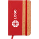 Bloc notas publicitario de corcho y polipiel 8.8 x 14 cm rojo