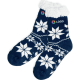 Par de calcetines antideslizantes con motivos navideños azul marino