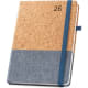 Agenda día página 2026 de corcho y lino con funda 20,5 x 25 cm azul