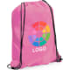 Mochila gymsack personalizada de poliéster 210T rosa