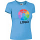 Camiseta básica manga corta  de mujer tiffany Valento 200 azul celeste