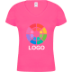 Camiseta entallada algodón peinado de mujer Iconic V-Neck Fruit Of The Loom 150 fucsia