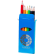 Caja colorida con 6 lápices de colores azul