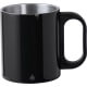 Taza de acero inox reciclado y doble pared impresa en media taza (300 ml) negro
