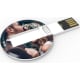 Memoria USB tarjeta redonda para bodas