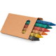 Caja de cartón natural con 6 lápices de cera natural