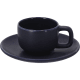 Set de 2 tazas en cerámica mate con plato (85 ml)