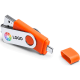 Memoria USB OTG con conexión USB-A y MicroUSB (mín. 100) naranja