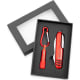 Set con linterna y navaja multiusos rojo