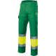 Pantalón de alta visibilidad bicolor sin forrar Velilla verde hierba/amarillo fluor