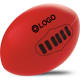Balon de rugby antiestrés personalizado con costuras grabadas rojo