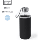 Botella de agua personalizada de cristal con funda (420 ml)